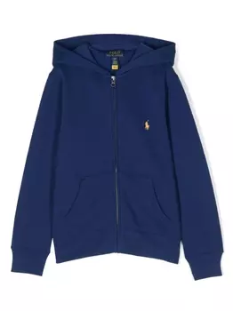 Ralph Lauren худи на молнии с вышитым логотипом Polo-Pony, синий