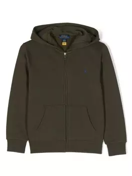 Ralph Lauren худи на молнии с вышивкой Polo Pony, зеленый