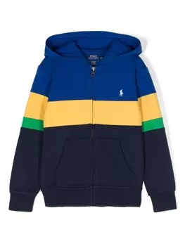 Ralph Lauren худи на молнии с вышивкой Polo Pony, синий
