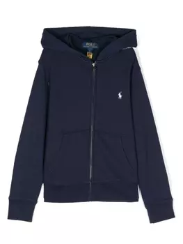 Ralph Lauren худи на молнии с вышивкой Polo Pony, синий