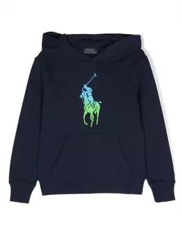 Ralph Lauren худи с принтом Ombr Pony, синий