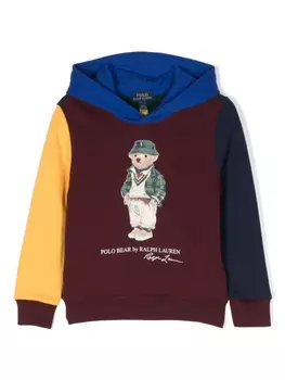 Ralph Lauren худи в стиле колор-блок с принтом Polo Bear, синий
