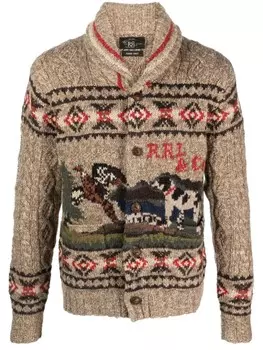 Ralph Lauren кардиган из смесового льна, коричневый