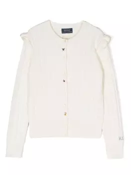 Ralph Lauren кардиган Novelty фактурной вязки, белый