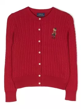 Ralph Lauren кардиган Polo Bear фактурной вязки, красный