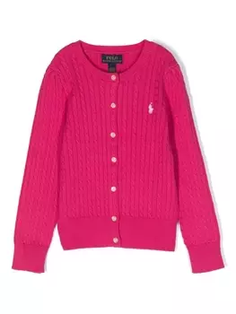 Ralph Lauren кардиган Polo Pony фактурной вязки, розовый