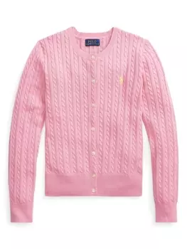 Ralph Lauren кардиган Polo Pony фактурной вязки, розовый