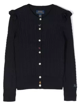 Ralph Lauren кардиган с цветочной вышивкой, синий