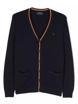 Ralph Lauren кардиган с вышитым логотипом, синий