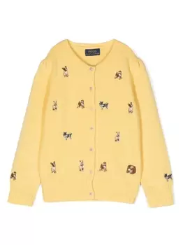 Ralph Lauren кардиган с вышивкой, желтый