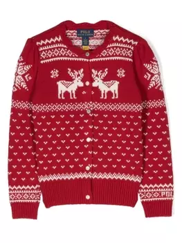 Ralph Lauren кардиган вязки интарсия, красный