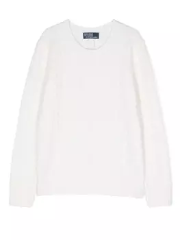 Ralph Lauren кашемировый джемпер фактурной вязки, белый