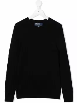 Ralph Lauren кашемировый джемпер фактурной вязки, черный