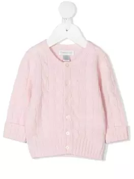 Ralph Lauren кашемировый кардиган фактурной вязки, розовый