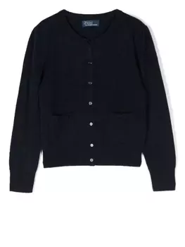 Ralph Lauren кашемировый кардиган с бантом, синий