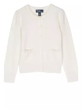 Ralph Lauren кашемировый кардиган с круглым вырезом, белый