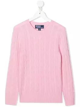 Ralph Lauren кашемировый свитер фактурной вязки, розовый