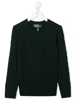 Ralph Lauren кашемировый свитер фактурной вязки, зеленый