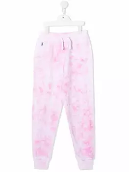 Ralph Lauren Kids брюки с принтом тай-дай, розовый
