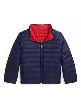 Ralph Lauren Kids двусторонняя куртка Polo Pony, синий