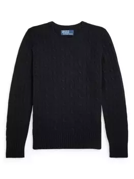 Ralph Lauren Kids джемпер фактурной вязки, черный