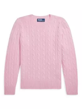 Ralph Lauren Kids джемпер фактурной вязки, розовый