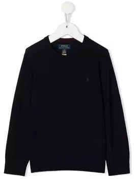 Ralph Lauren Kids джемпер Polo Pony тонкой вязки, синий
