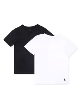 Ralph Lauren Kids футболка из хлопка с вышитым логотипом (упаковка из двух штук), черный