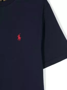 Ralph Lauren Kids футболка из хлопка с круглым вырезом, синий