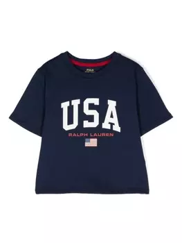 Ralph Lauren Kids футболка из хлопка с логотипом, синий