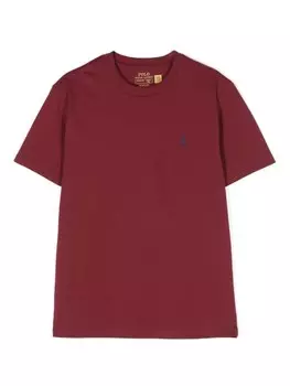 Ralph Lauren Kids футболка из хлопка с круглым вырезом, красный