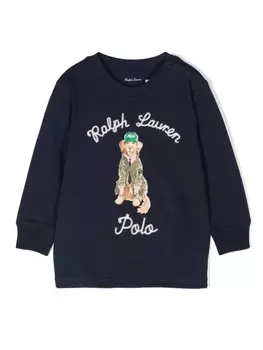 Ralph Lauren Kids футболка из хлопка с вышитым логотипом, синий