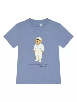 Ralph Lauren Kids футболка с изображением медведя поло, синий