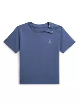 Ralph Lauren Kids футболка с вышитым логотипом, синий
