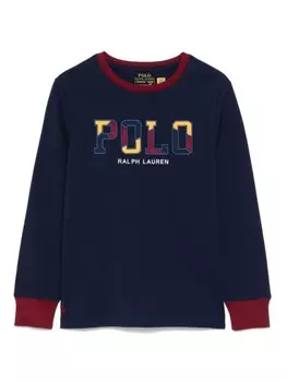 Ralph Lauren Kids футболка с вышитым логотипом, синий