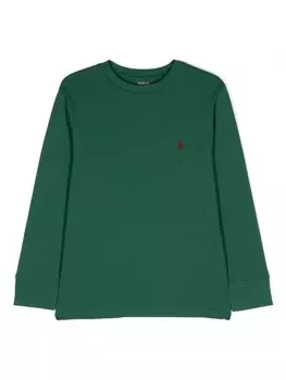 Ralph Lauren Kids футболка с вышивкой Polo Pony, зеленый