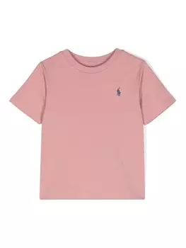 Ralph Lauren Kids футболка с вышивкой Polo Pony, розовый