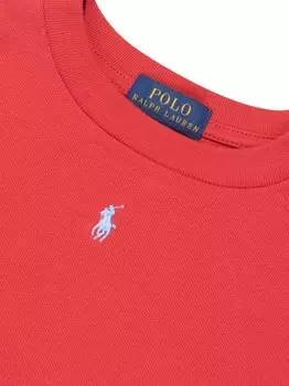 Ralph Lauren Kids футболка с вышивкой Polo Pony, красный