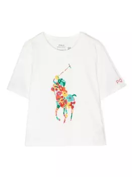Ralph Lauren Kids футболка с вышивкой Polo Pony, белый