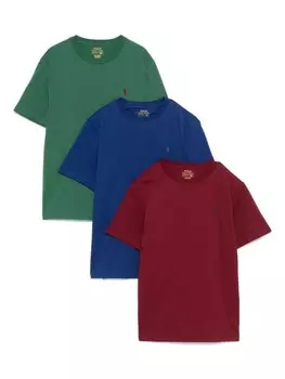 Ralph Lauren Kids футболка с вышивкой Polo Pony (упаковка из трех штук), зеленый