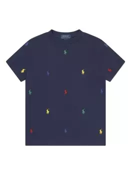 Ralph Lauren Kids футболка с вышивкой Polo Pony, синий