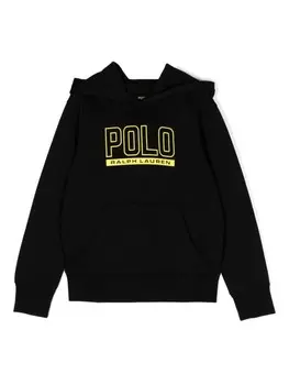 Ralph Lauren Kids худи из джерси с логотипом, черный