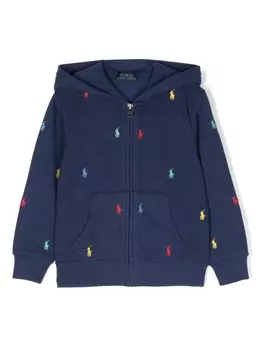 Ralph Lauren Kids худи с вышитым логотипом, синий