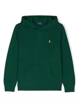 Ralph Lauren Kids худи с вышивкой Polo Pony, зеленый