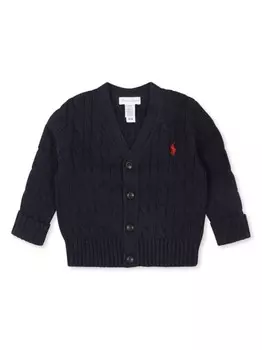 Ralph Lauren Kids кардиган с косами, синий