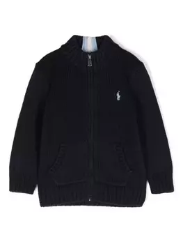 Ralph Lauren Kids кардиган с вышивкой Polo Pony, синий