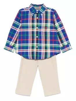 Ralph Lauren Kids клетчатые брюки чинос Oxford, синий