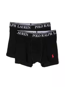 Ralph Lauren Kids комплект из двух боксеров с логотипом Polo Pony, черный