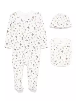 Ralph Lauren Kids комплект Polo Bear с комбинезоном, нейтральный цвет