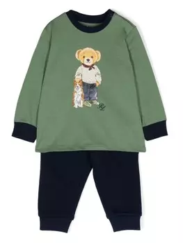 Ralph Lauren Kids комплект спортивного костюма Polo Bear, зеленый